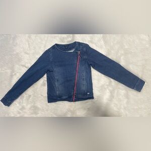 Tommy Hilfiger Kids Blue Denim Jacket with Pink Zipper